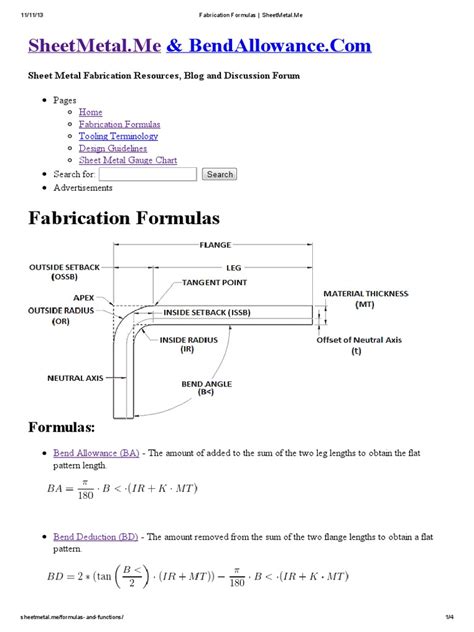 sheet metal formulas pdf|sheet metal calculations pdf.